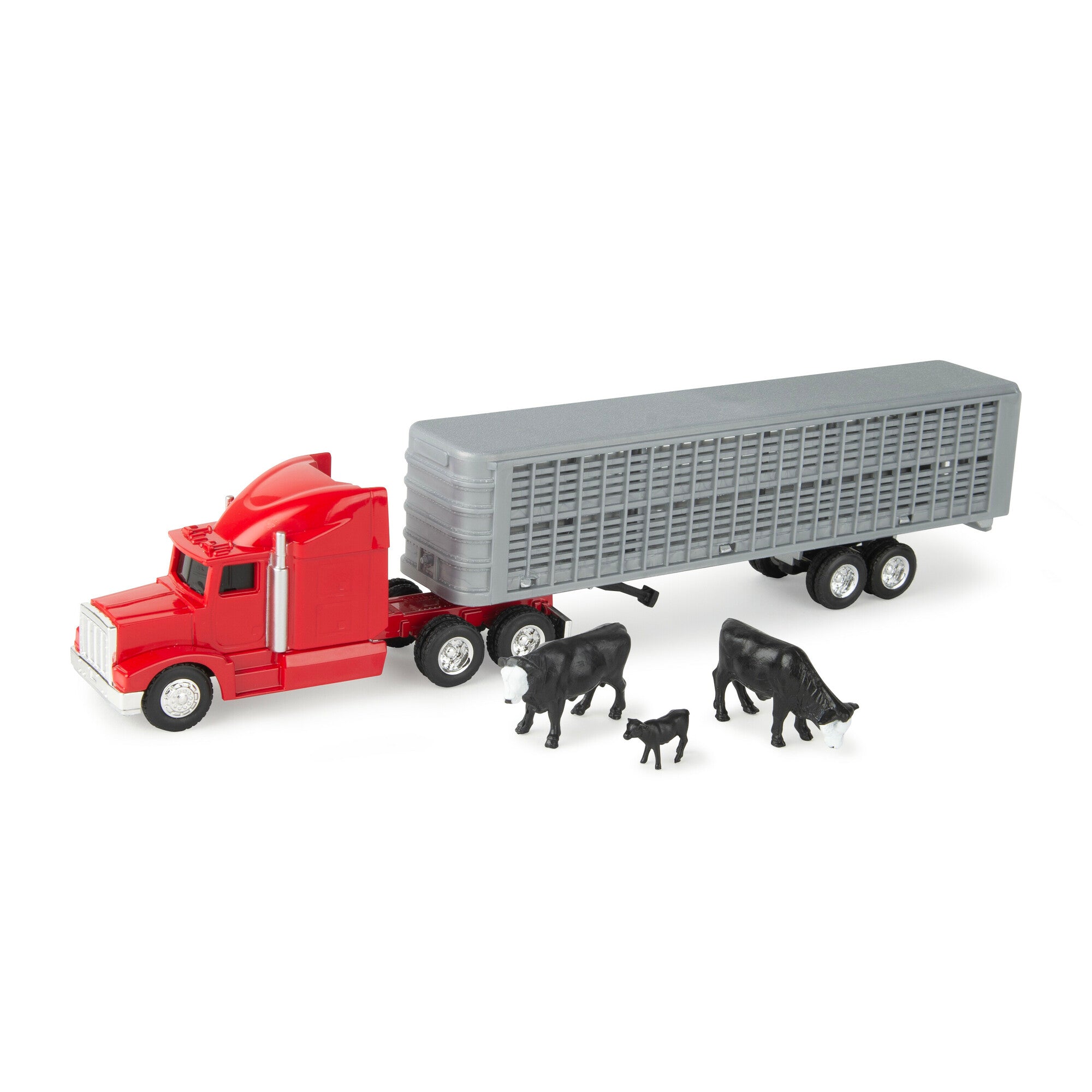 Semi with Cattle Trailer, Steer & Calf