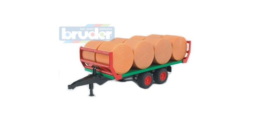 Bruder trailer + 6 bales