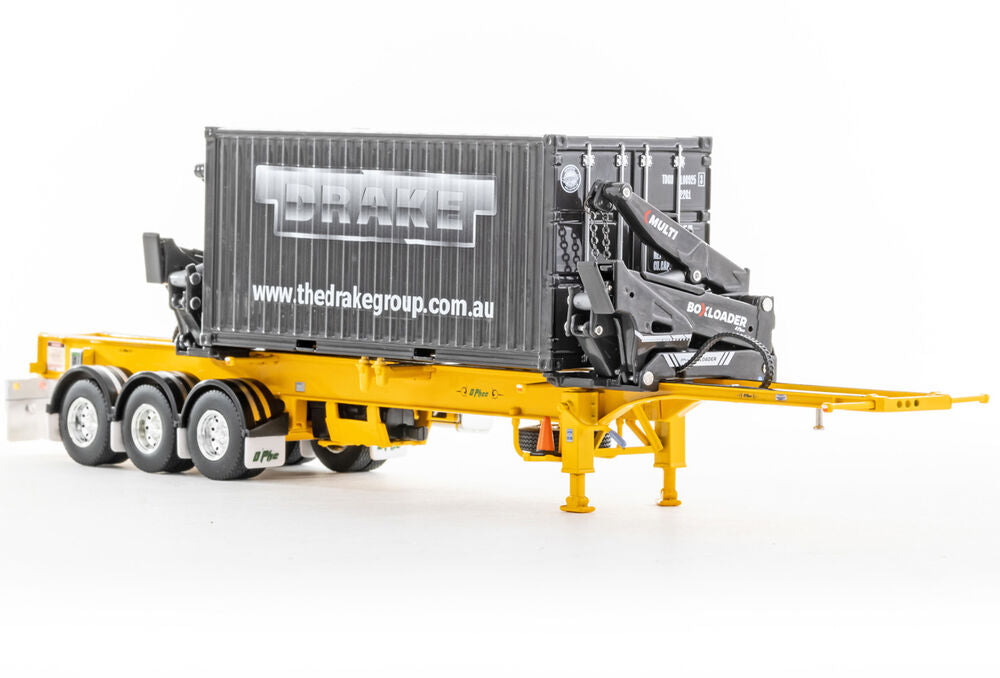 Drake o-phee box container side loader (yellow) with container
