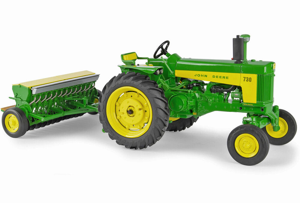 John Deere 730 wf tractor with VanBRUNT grain drill prestige series