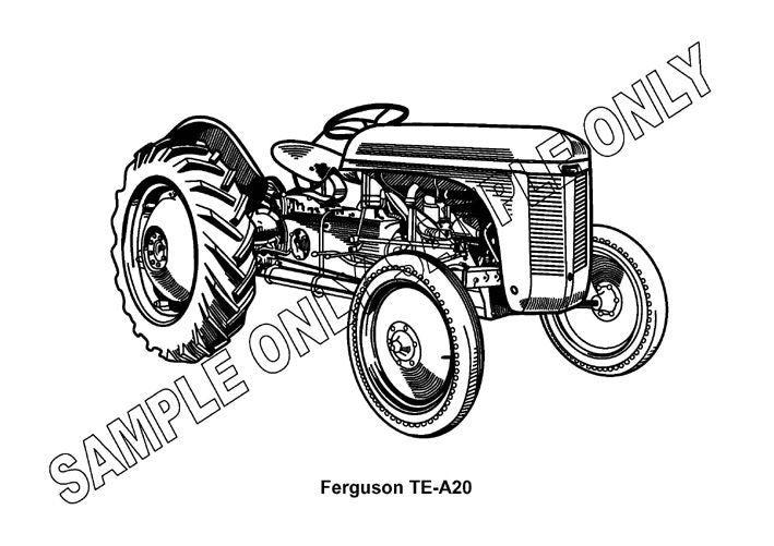 Murray Parker sketch (mounted) - ferguson TEA-20 tractor