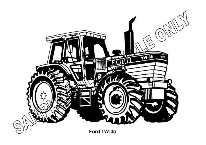 Murray Parker sketch (mounted) - Ford TW-35 tractor