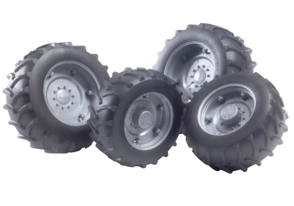 BRUDER CLIP ON DUAL WHEELS set4 suit BR 2040 2070 2090 TRACTORS scale model by Collector Models