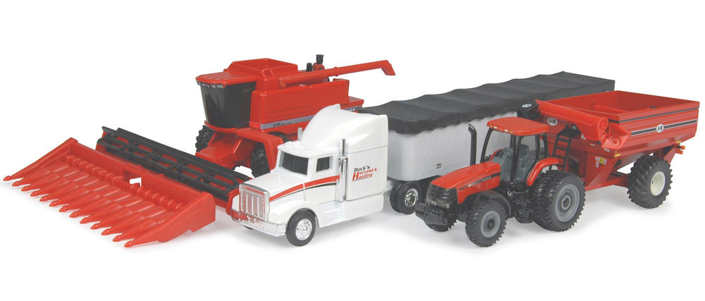 CASEIH GRAIN HARVEST SET MX270 TRACTOR CHASER BIN 2188 HEADER GRAIN SEMI scale model by Collector Models