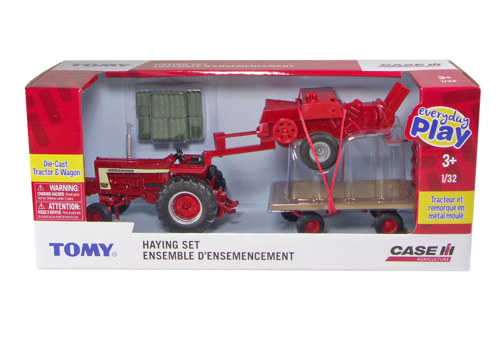 CASEIH HAY HARVEST SET IH 806 TRACTOR SQUARE BALER TRAILER scale model by Collector Models