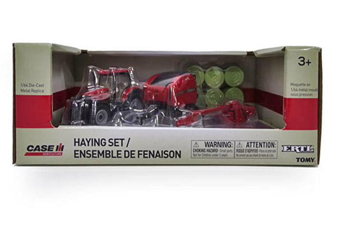 CASEIH MAXXUM 145 TRACTOR w RB 565 ROUND BALER + DC 102 MoCo scale model by Collector Models