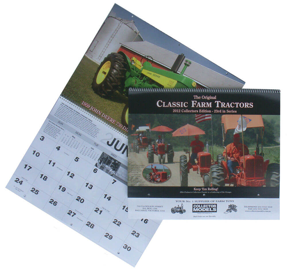 COLLECTOR MODELS 2012 CLASSIC TRACTOR CALENDAR  great for pictures scale model by Collector Models