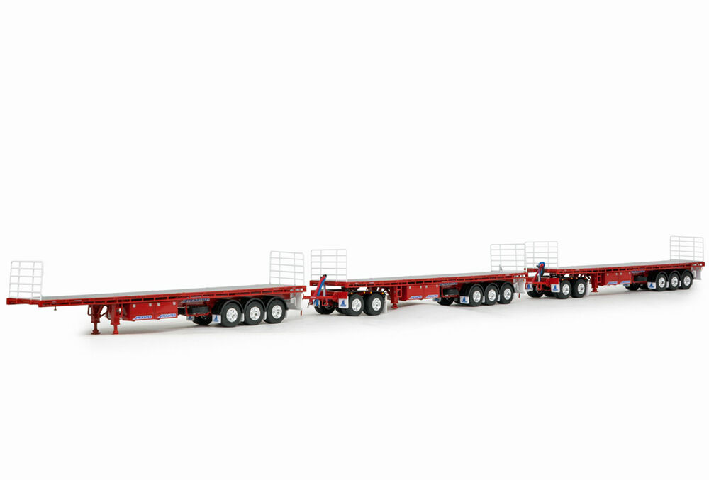 FREIGHTER FLAT BED ROAD TRAIN TRAILER SET 3 trailers + 2 dollys scale model by Collector Models