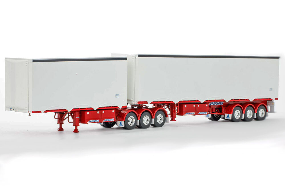 FREIGHTER MAXITRANS EZILINER B DOUBLE SET whiteblue whitered or Toll scale model by Collector Models