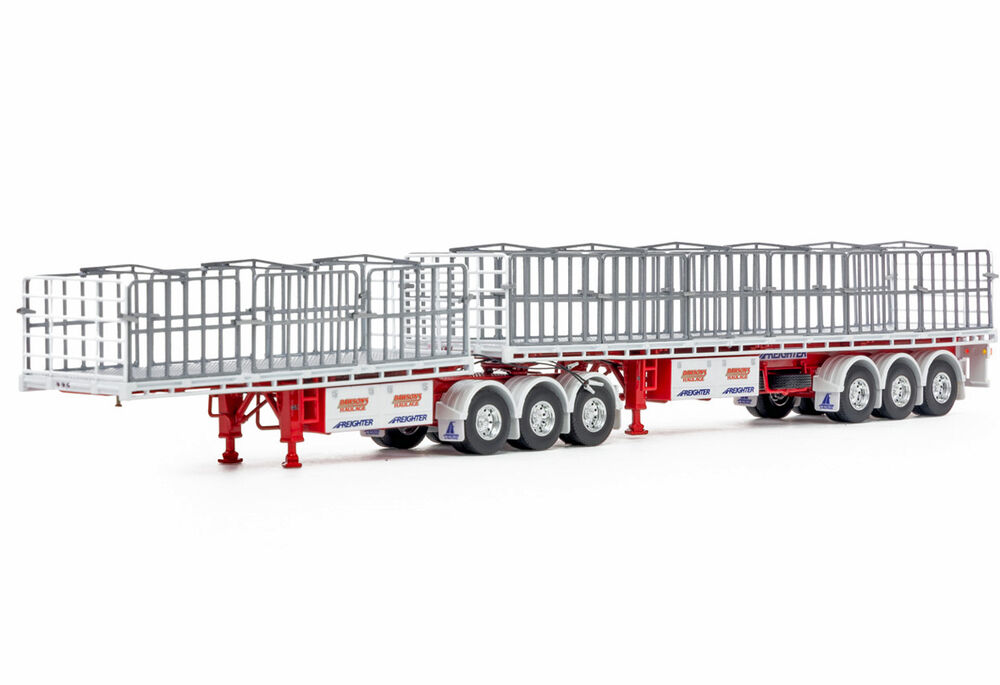FREIGHTER MAXITRANS FLAT TOP B DOUBLE TRAILER SET  Dawsons livery scale model by Collector Models