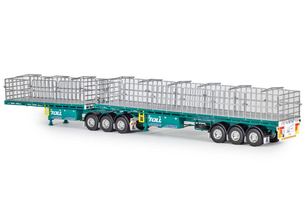 FREIGHTER MaxiTRANS B DOUBLE FLAT TOP TRAILER SET Toll livery scale model by Collector Models
