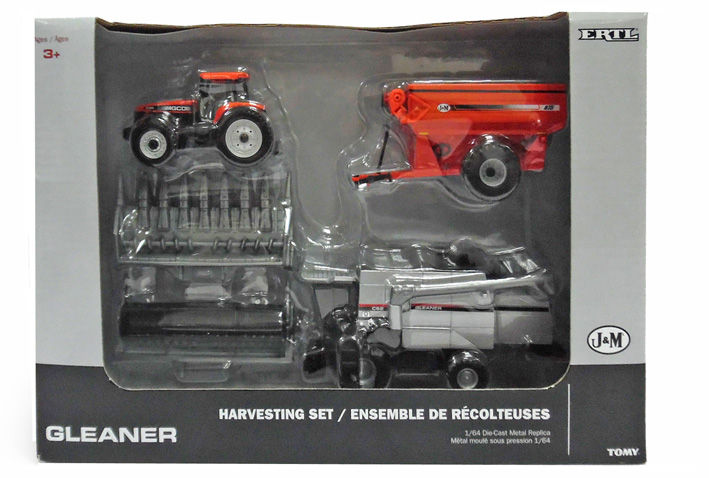 GLEANER C62 HEADER with AGCO DT200 TRACTOR and CHASER BIN scale model by Collector Models