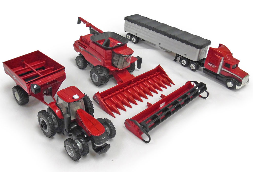 GRAIN HARVEST SET 330 MAGNUM CHASER BIN 7240 AFS HEADER GRAIN SEMI scale model by Collector Models