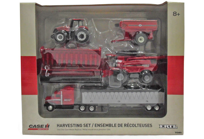 GRAIN HARVEST SET 330 MAGNUM CHASER BIN 7240 AFS HEADER GRAIN SEMI scale model by Collector Models