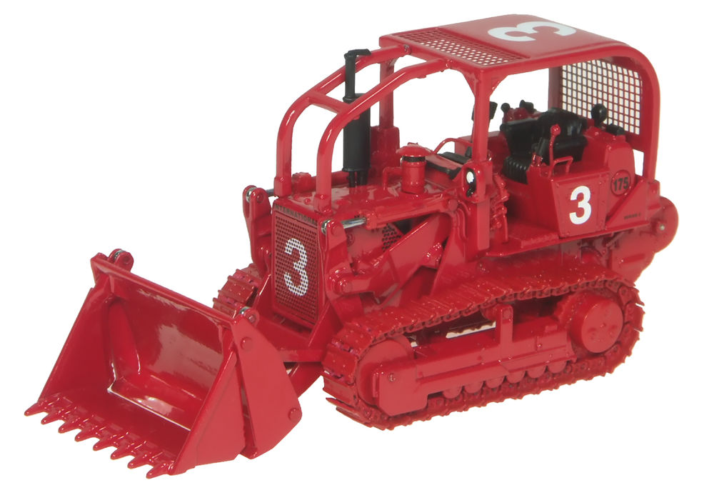 IH 175 BULLDOZER with 4 in 1 BUCKET and WINCH Red scale model by Collector Models