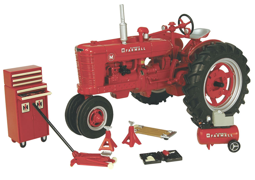 IH FARMALL M with workshop accessories  Restoration Tractor scale model by Collector Models