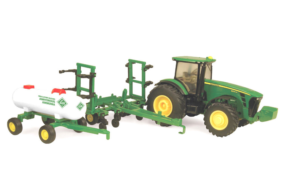 JOHN DEERE 8320R TRACTOR with CHISEL PLOUGH and AMMONIA TANKER scale model by Collector Models
