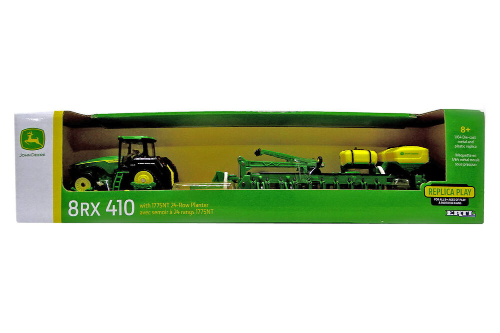 JOHN DEERE 8RX 410 TRACTOR with 1775NT 24 ROW PRECISION PLANTER scale model by Collector Models