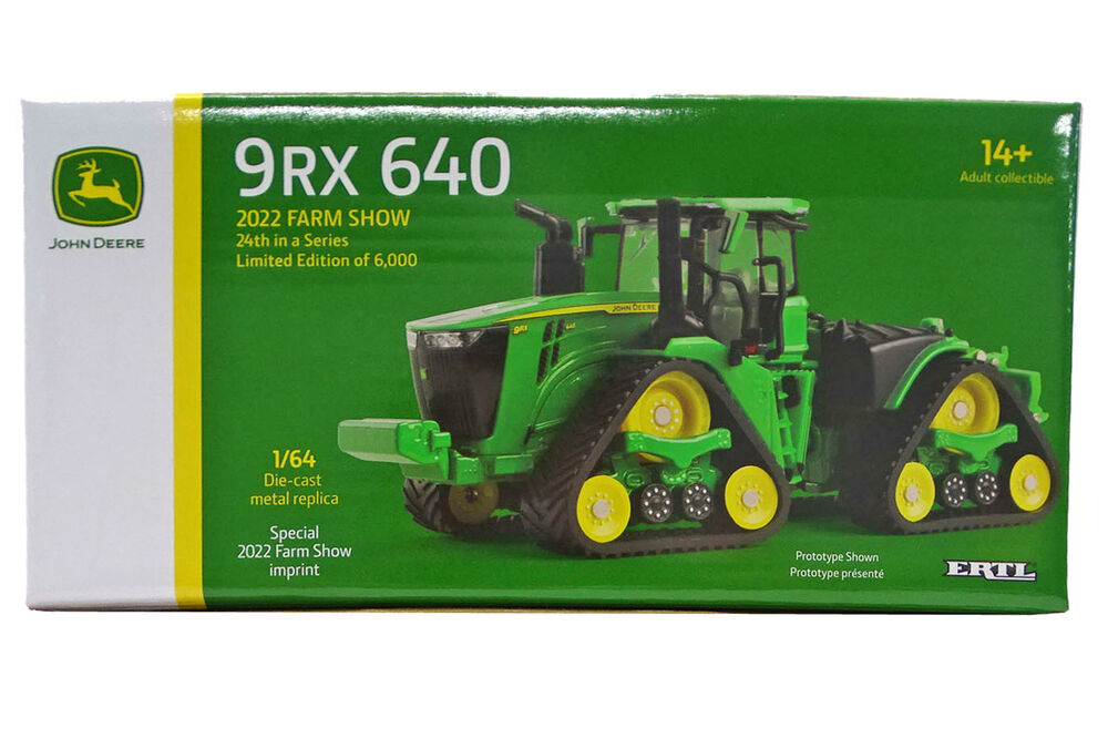 JOHN DEERE 9RX 640 TRACKED TRACTOR  Special Silver 2022 Farm Show Edition scale model by Collector Models
