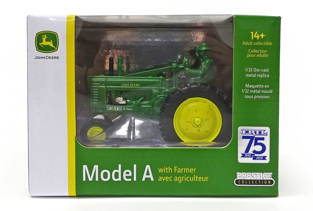 JOHN DEERE MODEL A with MAN   Ertl 75th Anniversary tractor scale model by Collector Models