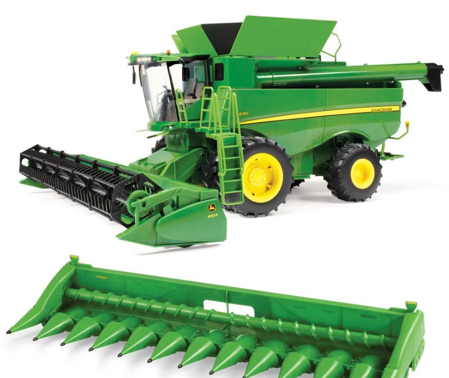 JOHN DEERE S690 HEADER with GRAIN FRONT +amp 12 ROW CORN FRONT  Big Farm series scale model by Collector Models