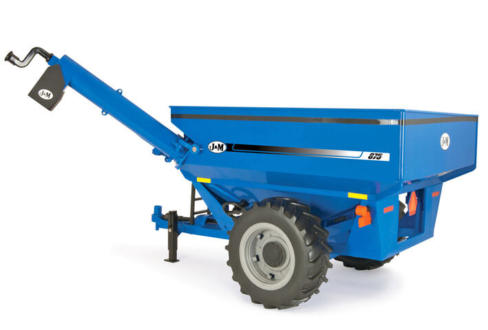 J + M GRAIN CHASER BIN blue with WORKING AUGER  Ertl  Big Farm series scale model by Collector Models