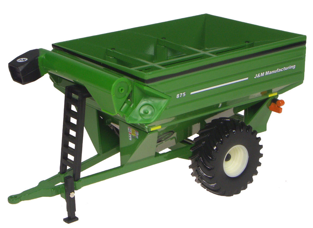 J and M GRAIN CHASER BIN with HINGE UP AUGER  GREEN scale model by Collector Models