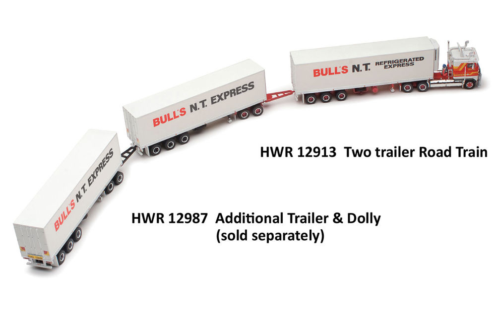 KENWORTH K100 ROAD TRAIN with 2 PANTECH TRAILERS  BULLS NT EXPRESS scale model by Collector Models