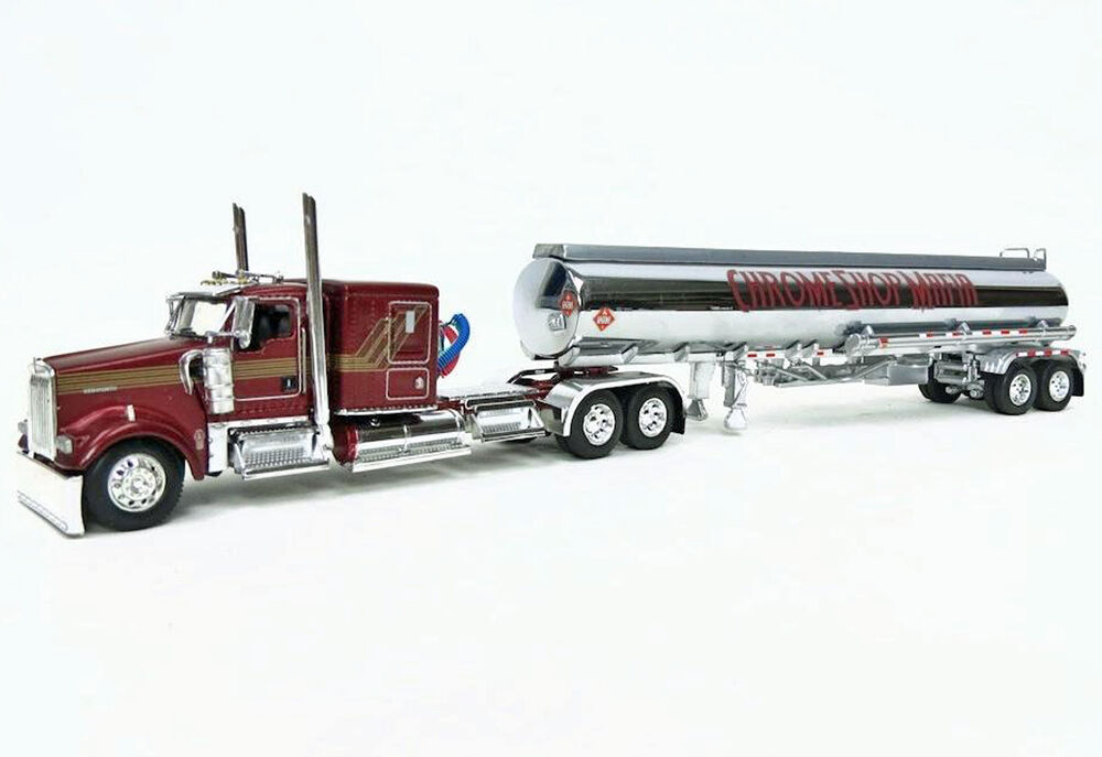 KENWORTH W900 PRIMEMOVER with FUEL TANKER TRAILER  Chrome Shop Mafia scale model by Collector Models