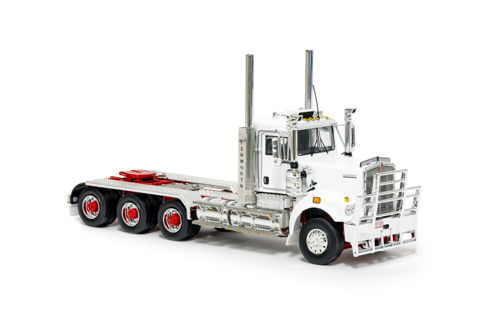 KENWORTH WHITE WITH RED CHASSIS  C509 DAY CAB TRI DRIVE PRIME MOVER  scale model by Collector Models
