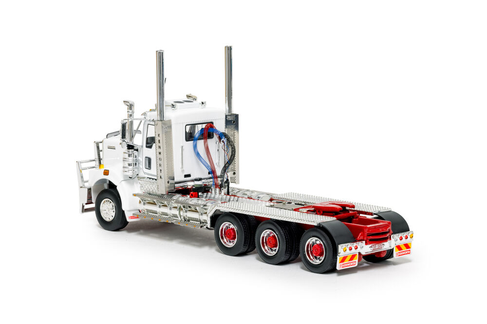 KENWORTH WHITE WITH RED CHASSIS  C509 DAY CAB TRI DRIVE PRIME MOVER  scale model by Collector Models