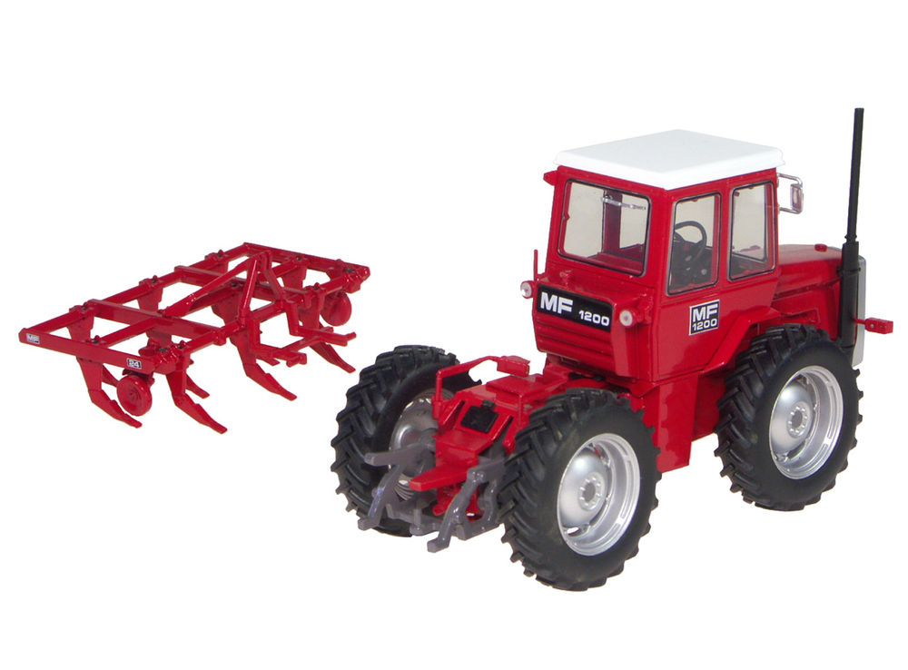 MASSEY FERGUSON 1200 4WD TRACTOR with MF No 24 CHISEL PLOUGH scale model by Collector Models