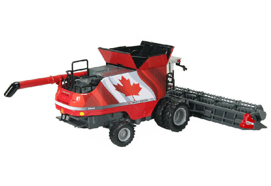 MASSEY FERGUSON 9565 HEADER Special 2015 Candaian Flag wrap edition scale model by Collector Models