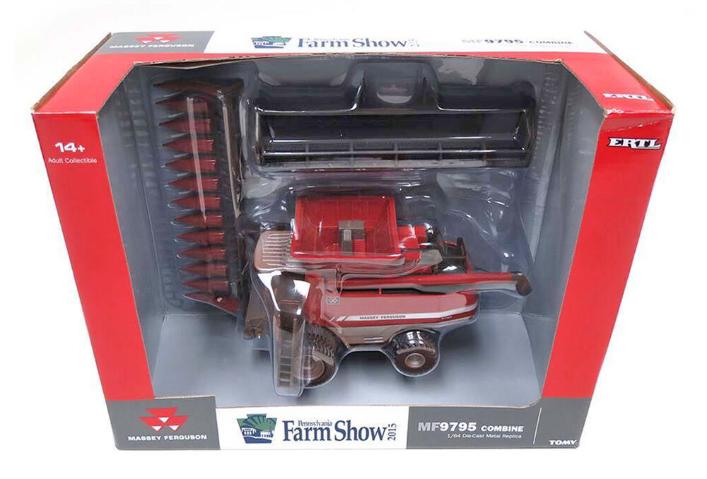 MASSEY FERGUSON 9795 HEADER with Grain and Corn front   special dusty version scale model by Collector Models