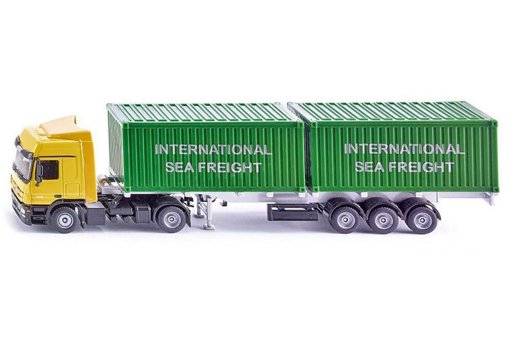 MERCEDES BENZ ACTROS 2048 with SKEL TRAILER + TWO 20 ft CONTAINERS scale model by Collector Models