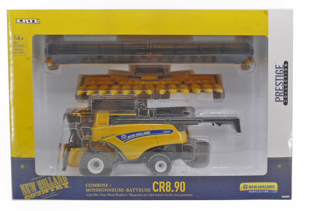 NEW HOLLAND CR890 HEADER with GRAIN + CORN FRONTS  Prestige series scale model by Collector Models