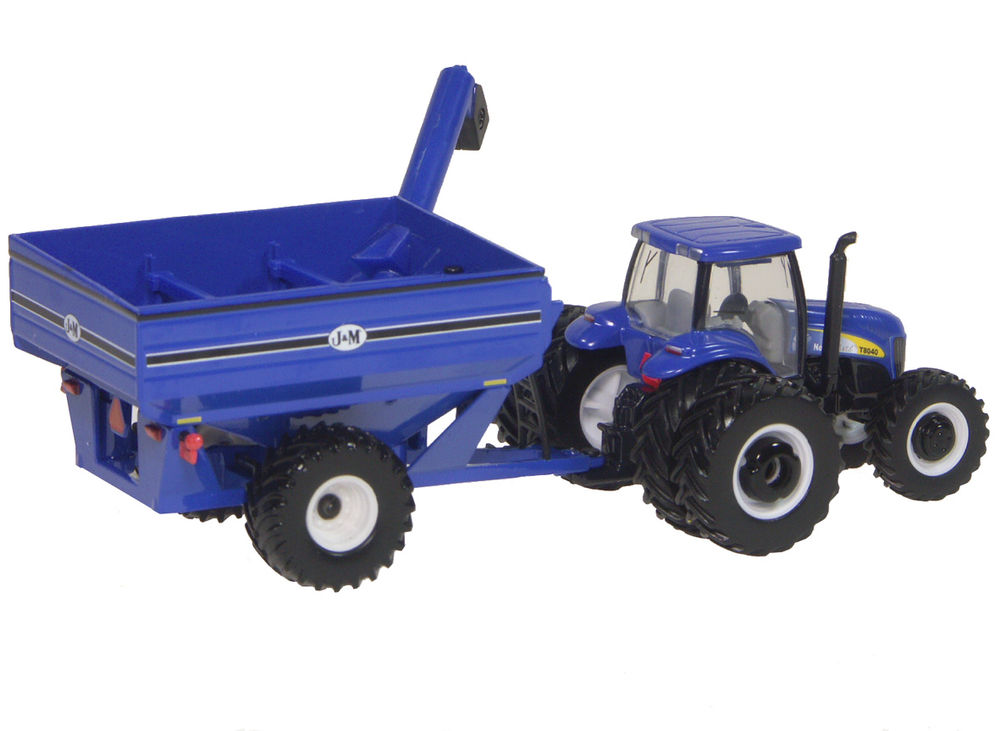 NEW HOLLAND T8040 TRACTOR with rear duals and CHASER BIN scale model by Collector Models