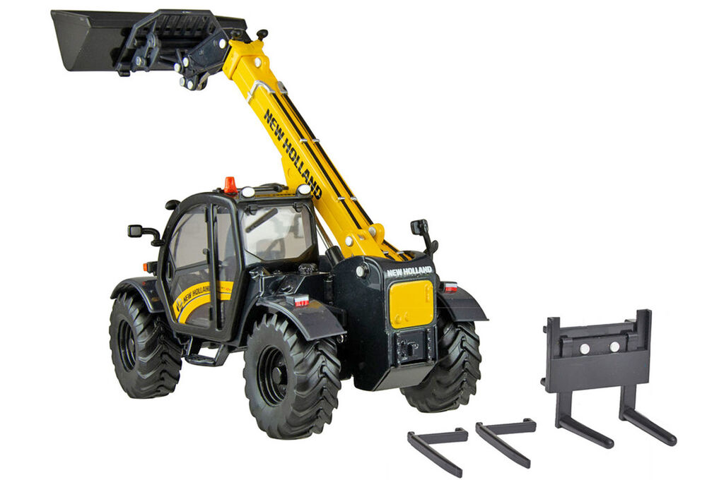 NEW HOLLAND TH742 ELITE TELESCOPIC HANDLER with BUCKET + FORKS scale model by Collector Models