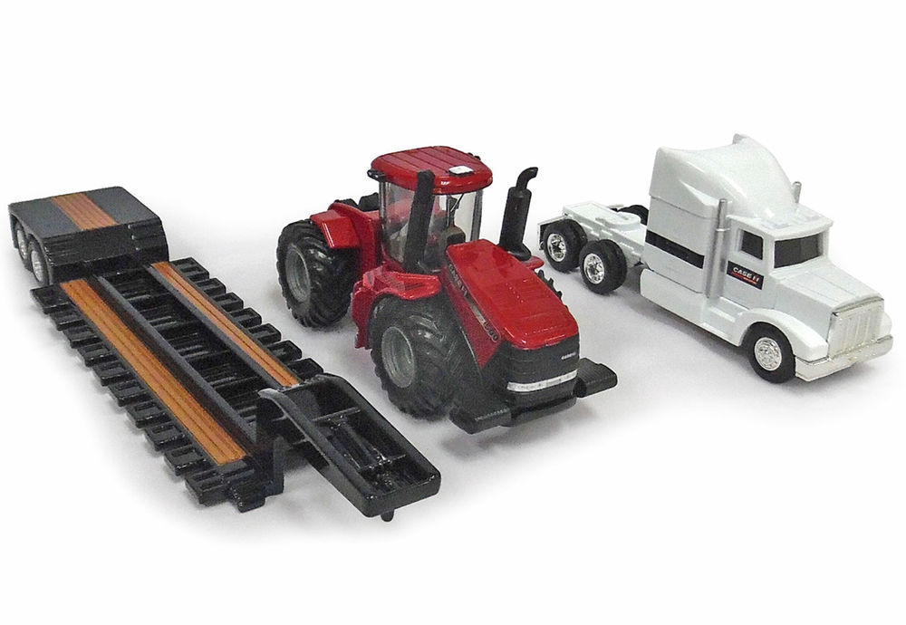 PETERBILT LOW LOADER SEMI with CASE IH STEIGER 500HD TRACTOR scale model by Collector Models
