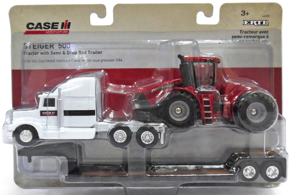 PETERBILT LOW LOADER SEMI with CASE IH STEIGER 500HD TRACTOR scale model by Collector Models
