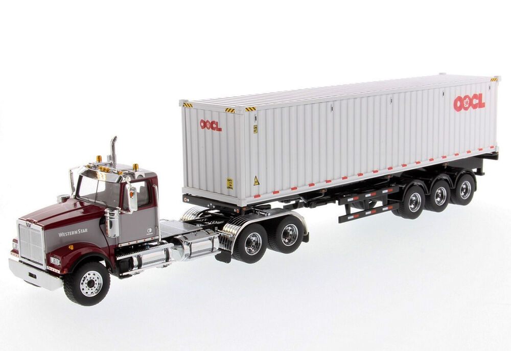 WESTERN STAR 4900SF with SKEL TRAILER + 40ft SHIPPING CONTAINER scale model by Collector Models