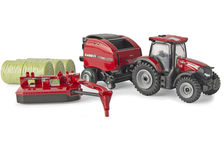 CASE/IH MAXXUM 145 TRACTOR w/ RB 565 ROUND BALER & DC 102 MoCo