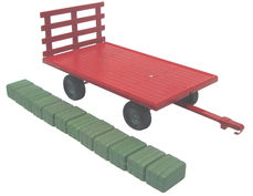 ERTL FLAT BED HAY TRAILER  (red)