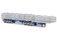 FREIGHTER MaxiTRANS B-DOUBLE FLAT TOP TRAILER SET (white/blue)