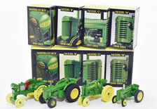 JOHN DEERE FOUR PIECE HISTORIC SET - WATERLOO BOY, MODEL G, MODEL M, MODEL R