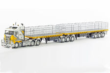 KENWORTH K200 2.3 CAB w/ FREIGHTER FLAT BED B-DOUBLE TRAILERS   Big Hill Cranes