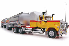 MACK SUPERLINER FUEL TANKER ROAD TRAIN with 2 TRAILERS  SHELL livery