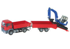 MAN TIP TRUCK with TRAILER and SCHAEFF MINI EXCAVATOR