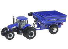 NEW HOLLAND T8040 TRACTOR with rear duals and CHASER BIN