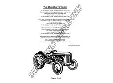 MURRAY PARKER SKETCH (mounted) - FERGY TRACTOR with POEM